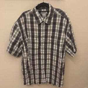 Carhartt Men's Gray Plaid Button-Down Shirt